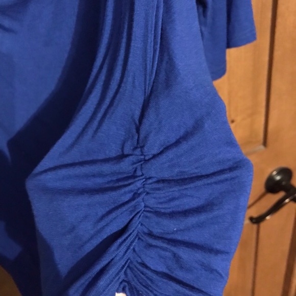 Womens Royal Blue Shirt With Lace - Picture 3 of 4